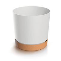 Gėlių vazonas su lėkštute Prosperplast Tubo PM DPOD300-S449/4665W, baltas
