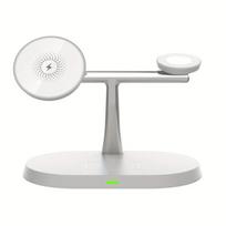 Magnetinė belaidė įkrovimo stotis 3-in-1 greita įkrova., Baltas