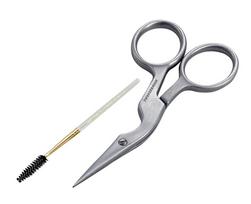 Tweezerman Brow Shaping Scissors & Brush Stainless Steel makiažo šepetėlis