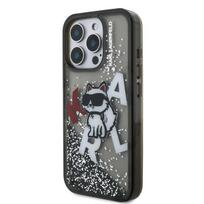 iPhone 16 Pro Max dėklas juodas su blizgučiais Karl Lagerfeld