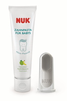 NUK dantų pasta ir antpirštis nuo 3 mėn. rinkinys