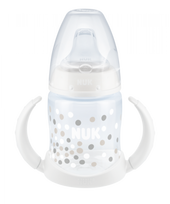 NUK FC mokomasis su rankenėlėmis, sil.snapeliu,neišsipilantis buteliukas 150 ml
