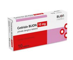CETIRIZIN Bijon 10 mg plėvele dengtos tabletės N10 LI