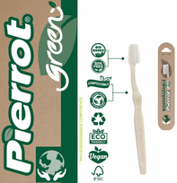 PIERROT green soft ekologiškas dantų šepetėlis