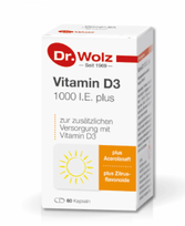 DR.Wolz VITAMIN D3 1000 TV plus Vitaminas C kapsulės N60