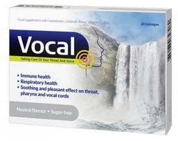VOCAL Neutral islandinės kerpenos skonio pastilės N24