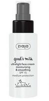 ZIAJA ožkų pieno SPF15 itin lengvas drėkinantis ir ,glotninantis veido kremas 50 ml