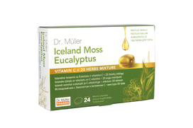 Dr.Muller Pastilės GERKLEI Islandinė kerp.su Eukal. ir vit.C pastilės N24