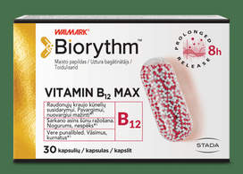 BIORYTHM Biorythm Vitamin B12 MAX kapsulės N30