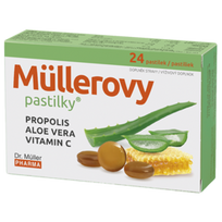Dr.Muller Pastilės GERKLEI propolis,aloe vera, vit.C . N24