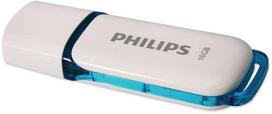 PHILIPS 16GB USB 2.0 Snow Edition, White/Blue