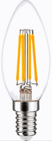 Visional LED Filament Bulb E14, C35, 4W, 520lm, 3000K, 360°