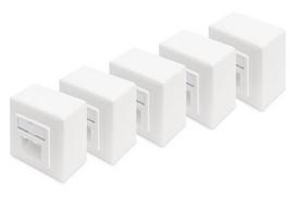 Digitus CAT.6A data outlet, surface mount, shielded, 2x RJ-45 LSA (white, pack of 5, Class E)
