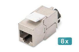 Digitus Cat.6a Keystone Module (silver, pack of 8, with intelligent cable management)