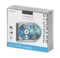 Vivanco CD/DVD double jewel case, 5 pieces
