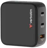 Verbatim Mini travel charger | 100W | GaN | USB-C, USB-A | with display