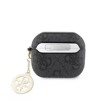 GUESS 4G Script PC/PU Charm Case for AirPods 3, Black