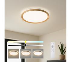 Brilagi-LED reguliuojamo ryškumo lubinis šviestuvas RIVO LED/72W/230V 3000-6000K medžio dekoras Ø 50 cm + nuotolinis pultas