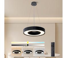 Brilagi - reguliuojama LED liustra LUMIX LED/48W/230V 3000-6000K, juoda, skersmuo 50 cm + nuotolinis pultas