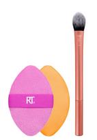 Makiažo šepetėlių ir kempinėlės rinkinys Real Techniques Precision Perfection Duo, 2 vnt., rožinė sp.