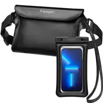 Spigen Aqua Shield vandeniui atsparus plūduriuojantis dėklas + vandeniui atsparus juosmens krepšys A621 rinkinys, juodas