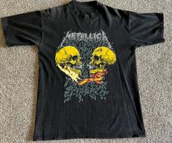 Senovinio stiliaus Metallica Sad But True Pushead Kaukolės Grafinis Grupės Marškinėliai Unisex T-shirt XL