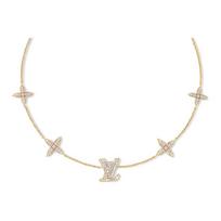Louis Vuitton Iconic Tresor Logo Gold Necklace Unisex necklace M01480 Basic Packaging-Dust Bag+Box,F,Gold