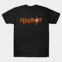 Men Black Print T-shirt Neversoft No-Cut Transfer Paper Print Cotton Tshirt L juoda
