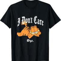Garfield I Don't Care Gothic Vintage T-Shirt S juoda
