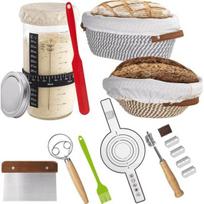 Sourdough making kit, bread proofing basket, baking supplies (10 pieces)