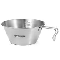 TOMSHOO nerūdijančio plieno Sierra puodelis 200 ml / 500 ml matavimo puodelio dubuo, skirtas turistams lauke 500ml gray