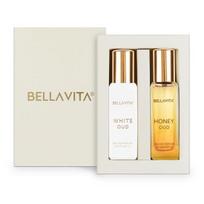 Bella Vita Luxury White Oud & Honey Oud Unisex Perfume Combo with Honey, Lemon & Patchouli , Pack of 2, 20 ml Each