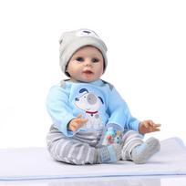 Reborn Baby Doll 55 cm Reborn Dolls Realistic Soft Silicone Vinyl Handmade Reborn Baby Boy Looks Like A Real Baby Cloth Body Doll