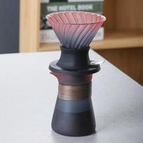 2024 Naujas stiklinis „Pour Over“ kavos virimo aparatas su V formos lašiniu kavos filtru ir panardinamuoju filtru su jungikliu - Kavos rinkinys
