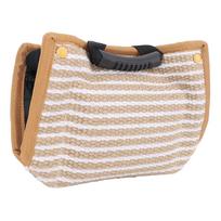 Dog Training Bite Pillow Tear Resistant Interactive Play Toy Jute Pad Dog Bite Sleeve Training Equipment with Handles beige