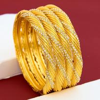 Gold Plated Twisted Clasp Chinese Elegant Bracelet 24K auksas