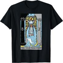High Priestess Tarot Card Rider Waite T-Shirt S juoda