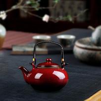Ceramic Teapot Durable Kiln Change Tea Kettle Tea Dispenser Tea Maker Kettle for Picnic Household Kitchen Outdoor Restaurant raudona