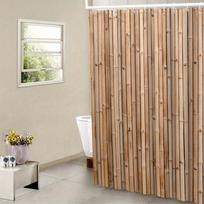 Natūrali bambuko tvora Dušo užuolaida Lygus paviršius Rustic estetika Žemiškas ekologiškas vonios kambario dekoras Su 12 kabliukų W60H190(CM)-1 Pcs beige