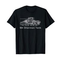 M4 Sherman Tank Tshirt Gift Summer T Shirt Tops Oversized T-Shirt Men Cotton O-neck Tees Streetwear Harajuku Clothing S juoda