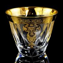 BEPAN European thick crystal glass wine glass Whiskey glass tracing gold bell flower glass glass beer glass 301-400ml brown