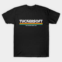 Men Black Print T-shirt Tuckersoft No-Cut Transfer Paper Print Cotton Tshirt XL juoda