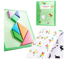 Medinė magnetinė Montessori dėlionė - Tangrama
