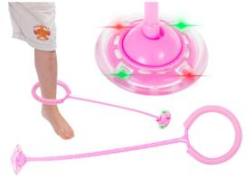Hula hoop šokinėjimo žaislas su šviesomis (rožinis)