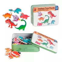 6 dėlionės metalinėje dėžutėje Dinozaurai