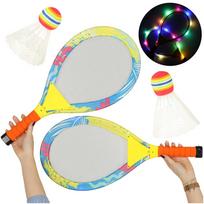 Badmintono rinkinys vaikams su LED apšvietimu (2 raketės + 2 kamuoliukai)