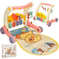 Stumdukas ir edukacinis kilimėlis 2-in-1 (pink - white)