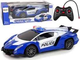 RC policijos lenktyninė mašina 1:16 su LED šviesomis – MĖLYNA
