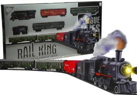 GELEŽINKELIO RINKINYS RAIL KING SU DŪMAIS – REALISTINIS ŽAISLINIS LOKOMOTYVAS