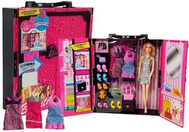 Lėlių drabužinės lagaminas „Doll Wardrobe Suitcase Pink“